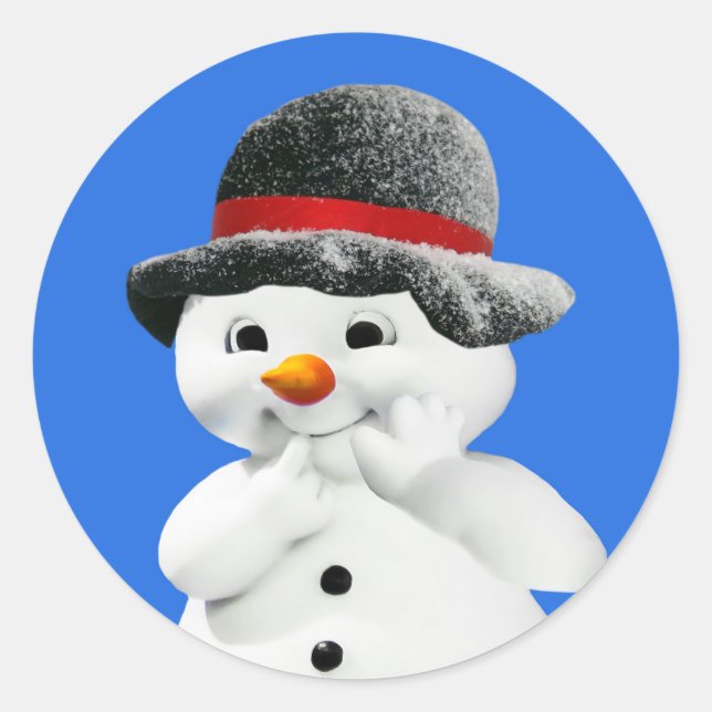 Selos de Envelope Adesivos de Boneco de Neve (Frente)