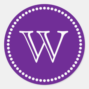 Selos de Envelope com Monograma Roxo e Etiquetas d