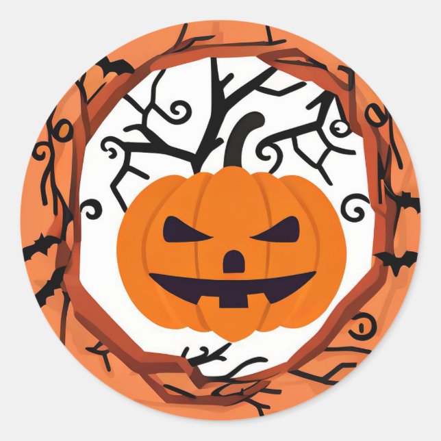 Selos de Envelope de Adesivo de Halloween de Abóbo (Frente)
