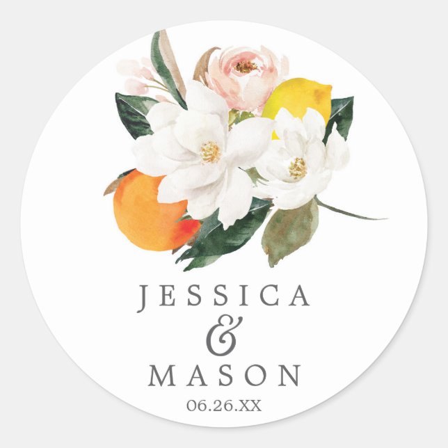 Selos De Envelope Magnolia Citrus - Adesivos Favor (Frente)