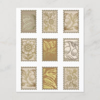 Selos Postais Falsos de Floral Vintage para Journa