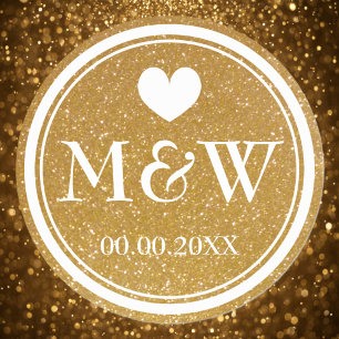 Selos Sparkly das etiquetas do favor do casamento