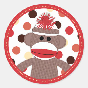 Selos vermelhos da etiqueta do favor do macaco da
