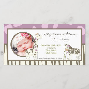 selva da menina de Jacana do anúncio do nascimento