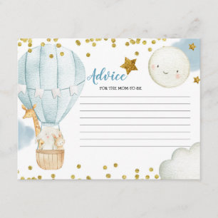 Selva de Balão de Ar Quente Azul com Cartão de Avi