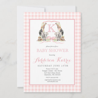Selva de Convite para Chá de fraldas Preppy Safari