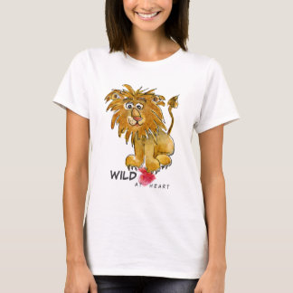 Selvagem no t-shirt do leão dos desenhos animados