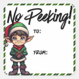 Sem a etiqueta de Natal do Elf de Pequim Verde