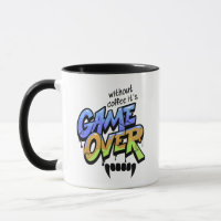 Sem Café É Game Over – Caneca Estilo Grafite