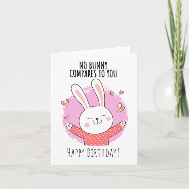 Sem Cartão de Aniversário do Bunny Puns (Frente)