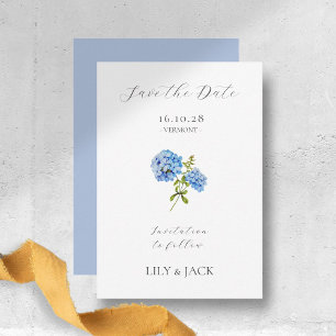 Sem Foto Azul Hydrangea Salvar O Cartão Data