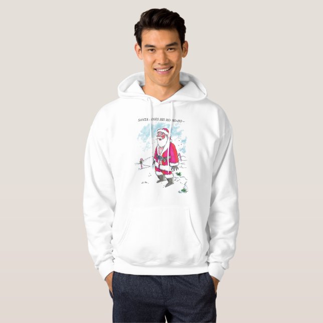 Sem Ho-Ho-Ho, com homens de texto, camiseta branca (Frente Completa)
