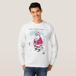 Sem Ho-Ho-Ho w SMS homens camisa de manga branca l