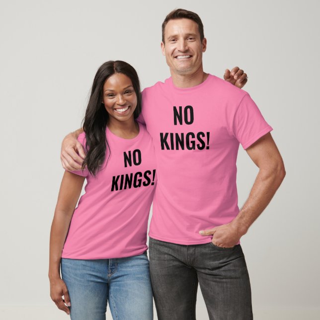 Sem KIngs Protestando T-Shirt Rosa (Unissex)
