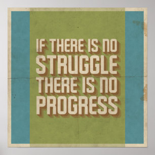Sem Luta Sem Poster de Motivação de Progresso