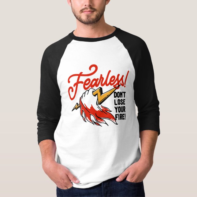 Sem medo, Visto de rua | T-shirt de Raglan Men (Frente)