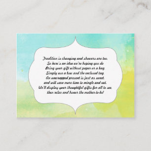 Sem papel embrulho cartão de inserção água azul