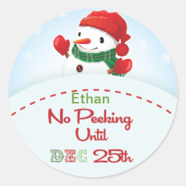 Sem ponto até dezembro 25 Snowman Etiqueta de Pres