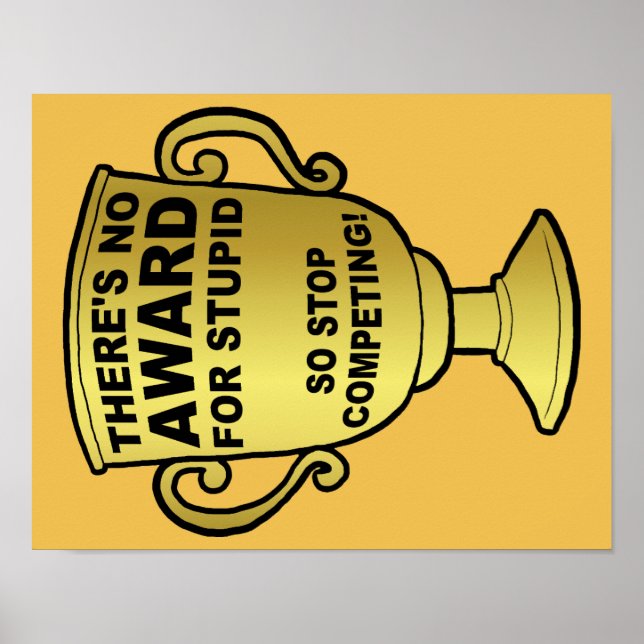 Sem Prêmio Para Sinal De Poster Engraçado (Frente)