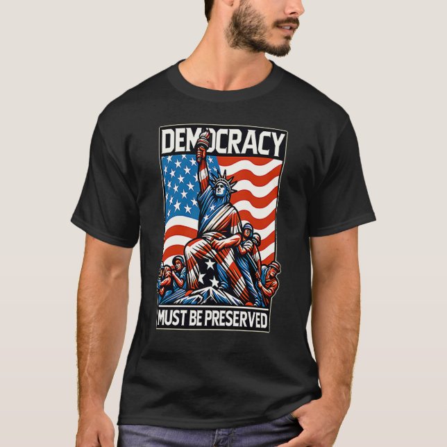 Sem Reis Salvar Camiseta Democracia (Frente)