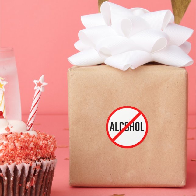 Sem Sinal de Álcool | Adesivos redondos clássicos (Festa)