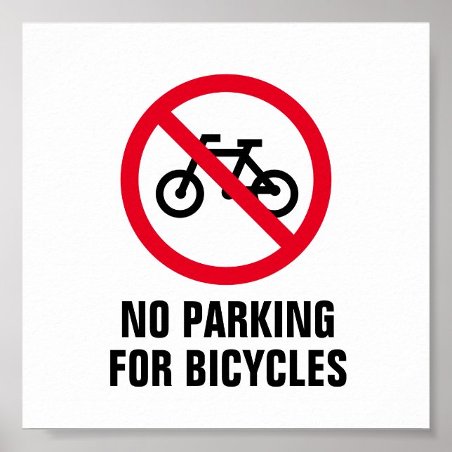 Sem sinal de poster de bicicletas de estacionament (Frente)