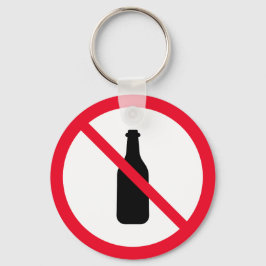Sem Sinal Proibido de Álcool | Chaveiro de círculo