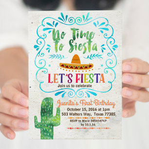 Sem tempo para o convite de aniversário de Siesta