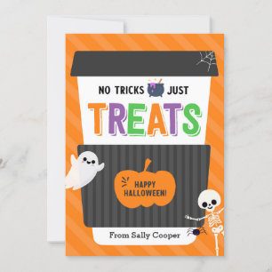 Sem Truques de Café Halloween Titular de Cartão