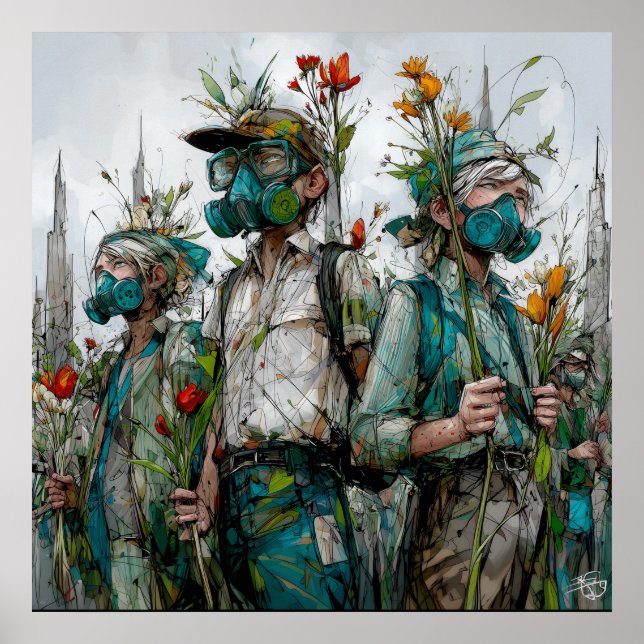 Sementes de resistência - Poster Solarpunk (Frente)