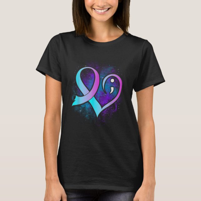 Semicolon Prevenção Suicida Camisa Saúde Mental A (Frente)