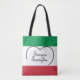 Sempre Famiglia e a bandeira italiana são bolsa