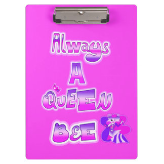 Sempre uma prancheta rosa quente de abelha rainha