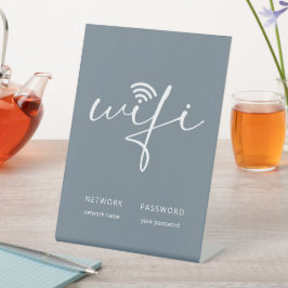 Senha de Rede de Script WiFi Moderno Azul Poeira