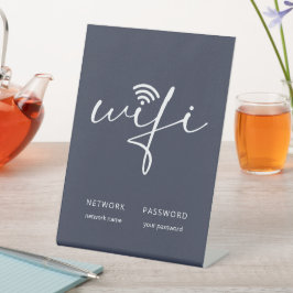 Senha de Rede de Script WiFi Moderno Cinza Azul