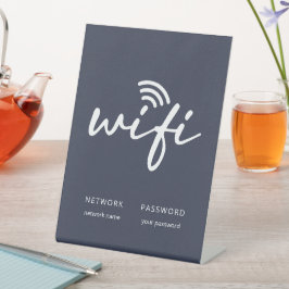 Senha de Rede WiFi Moderna Simples Azul Cinza