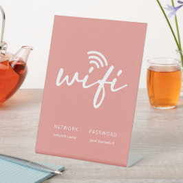 Senha de Rede WiFi Moderna Simples Coral Rosa
