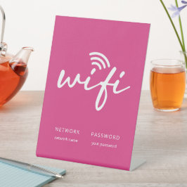 Senha de Rede WiFi Moderna Simples Rosa Brilhante