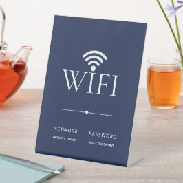 Senha de Rede WiFi Simples e Elegante Azul Marinho