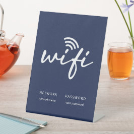 Senha de Rede WiFi Simples Moderna Azul Naval