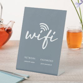 Senha de Rede WiFi Simples Moderna Azul Poeira
