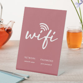 Senha de Rede WiFi Simples Moderna em Vermelho Emp