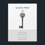 Senha do Wifi Convidado e Imã de geladeira de Rede<br><div class="desc">Bem-vindos convidados com este ímã de geladeira único. Adicione esta rede de chave de vintage e um ímã de senha wifi à sua geladeira ou outra superfície magnética. O simples design mínimo apresenta uma ilustração de chave de esqueleto vintage. Excelente para aluguel a curto prazo também! Os campos de texto...</div>