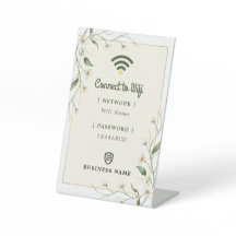 Senha WiFi Empresarial Verde Sálvia Botânica