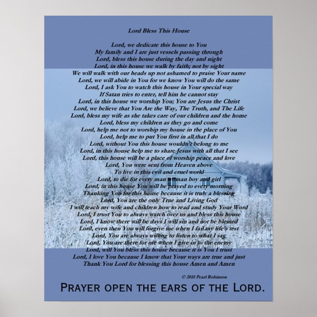 Senhor abençoe esta casa poster 16X20 (Frente)