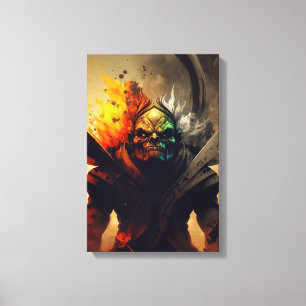 Senhor da Guerra Orc Impressão em Tela Fantasia