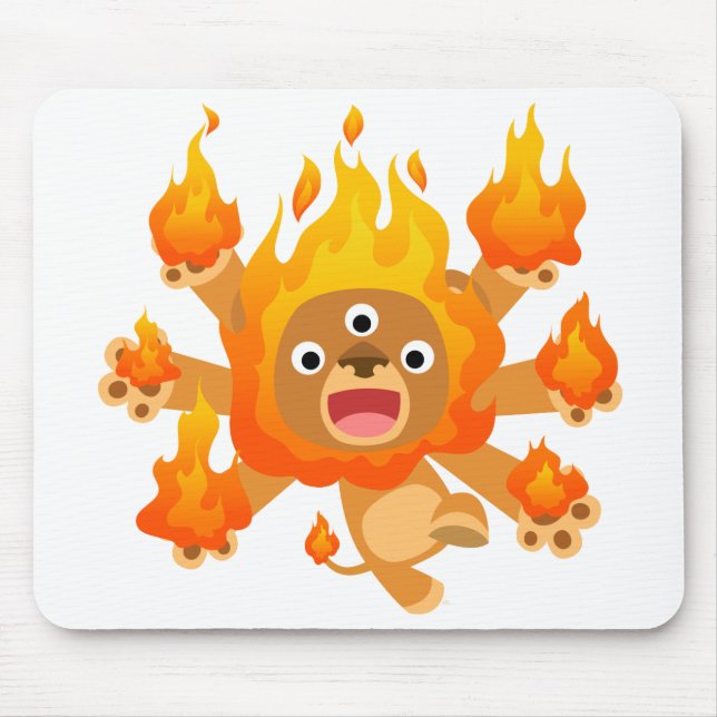 Senhor do Fogo! (leão de desenho animado) Mousepad (Frente)