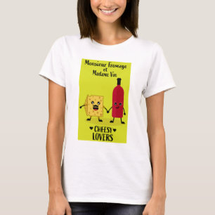 Senhor Queijo e Madame Vin Camiseta para amantes d