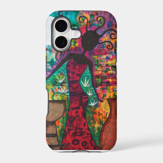 Senhora africana capa de telefone