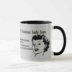 Senhora Apóstrofe Caneca da gramática